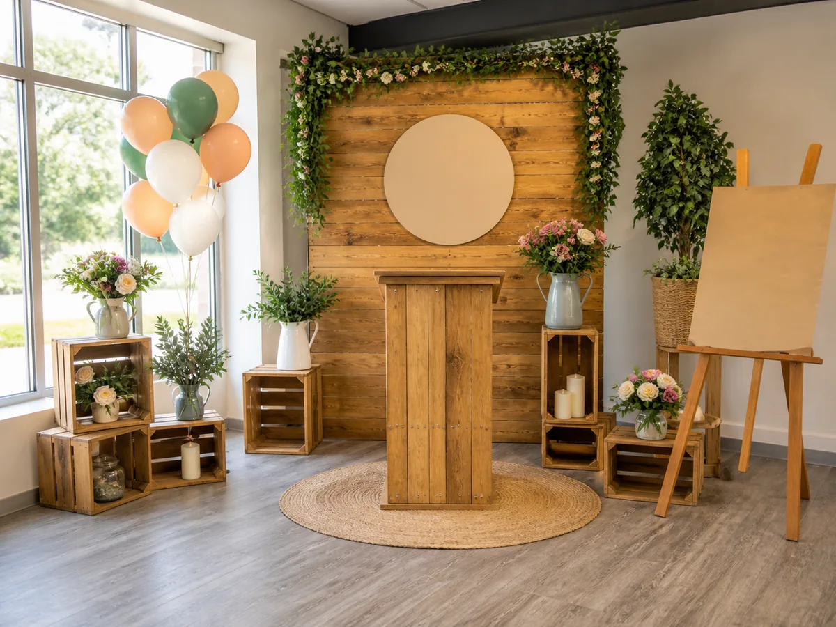 Stand et décor événementiel sur mesure pour inauguration