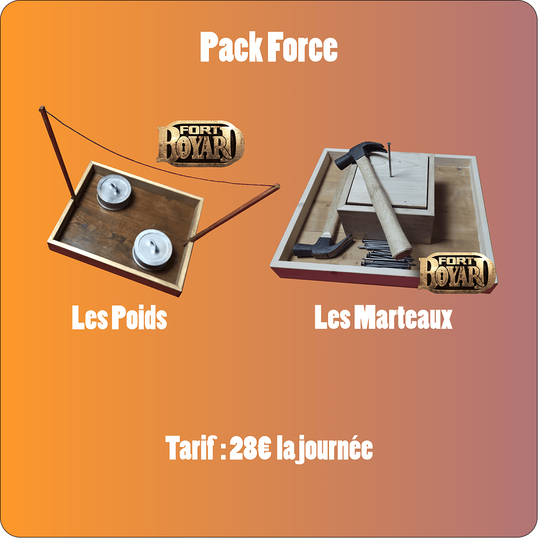 Pack Force - Jeux Fort Boyard : Les Poids et Les Marteaux, disponible chez Extra EVENTS.