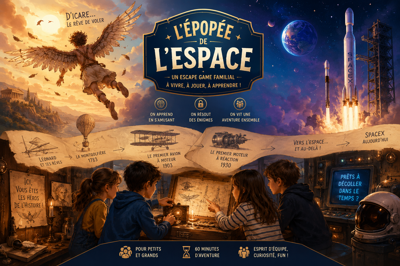 Escape game L'Épopée de l'Espace pour enfants autour d'Arras