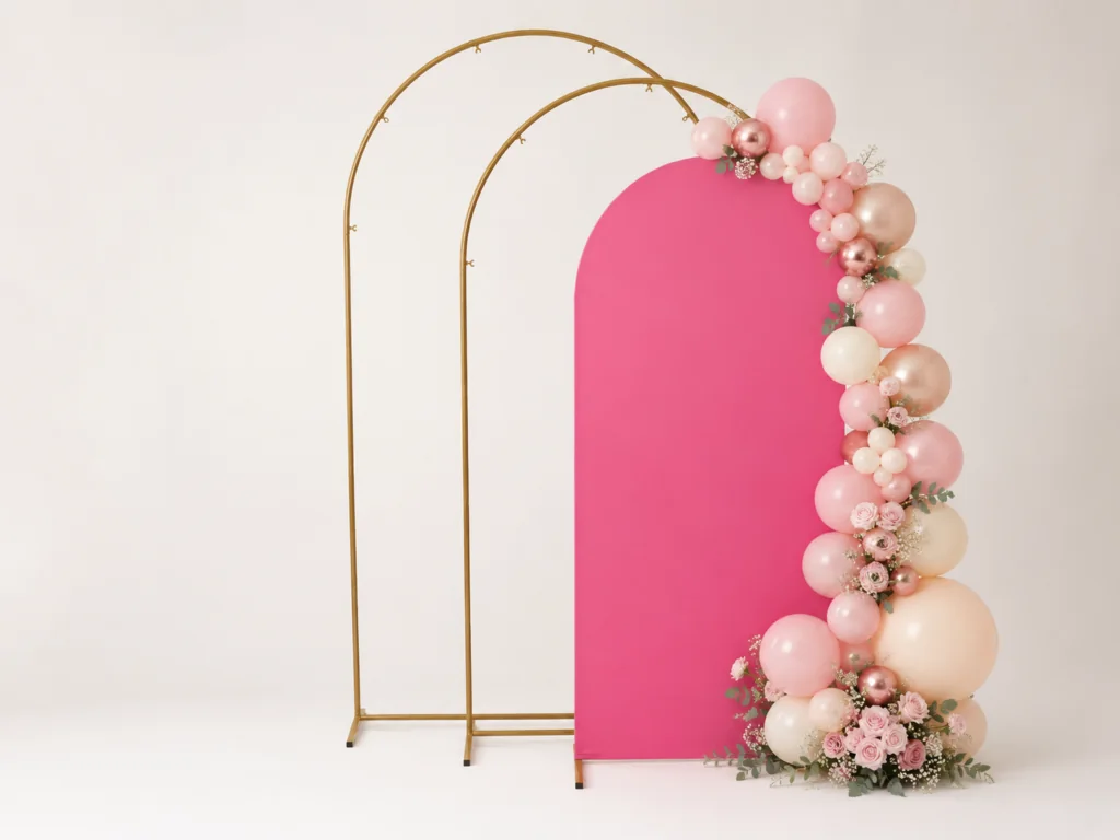 Petite arche backdrop 80 × 180 cm avec housse colorée
