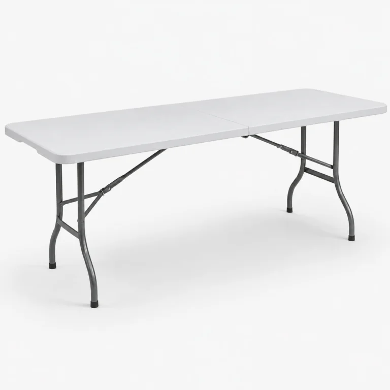 Grande table pliante blanche de 180 × 74 cm