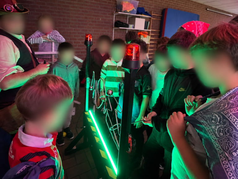 Épreuve d’adresse lumineuse, visages floutés